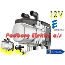 201952050000 - Hydronic 3 Economy HS3 B5E Benzin 12V bilvarmer løst fyr sæt med benzin pumpe og vand pumpe.